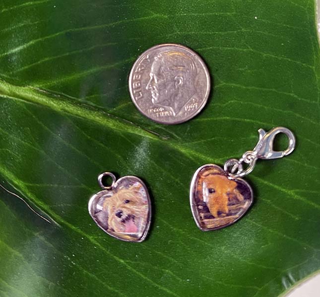 Custom Pet Photo Charm 12mm Heart